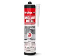 fischer - Ancrage total | Adhésif de montage à collage rapide en 3 secondes | Supporte jusqu'à 600 kg/m² | Menuiserie, plans de travail, plinthes, revêtements | 290 ml
