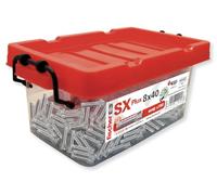 fischer BigBox 568733 - Chevilles murales pour béton SX Plus 8 x 40 pour fixer des lampes, tableaux, climatiseurs | Big Box 750 unités + 4 forets de diamètre 8
