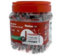 fischer - BigBox de 360 Chevilles Tous matériaux DuoPower 8x40 + 1 Foret SDS Quattric Offert