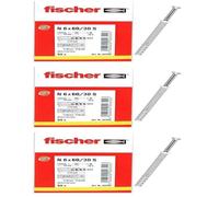 fischer - Cheville à frapper N 6 x 60/30 S à collerette fraisée et clou en acier électrozingué/Boîte de 50 (Lot de 3)