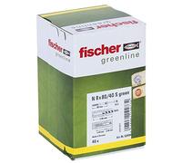 fischer - Cheville à frapper N 8 x 80/40 avec vis, fabriquée à base de matières premières renouvelables/Boîte de 45 Vert