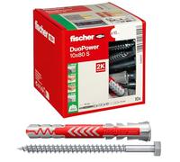 fischer - Cheville bi-matière et multi-matériaux DUOPOWER 10x80 avec vis/Boîte de 10
