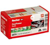 Fischer Chevilles DUOPOWER Ø5 x 25 mm bi-matière boîte de 100