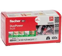 fischer - Cheville bi-matière et multi-matériaux DUOPOWER 5x25 / Boîte de 100