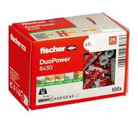 Fischer Chevilles universelles DUOPOWER 6x30 mm – fixation légère – boîte de 100