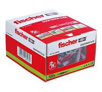 fischer - Cheville bi-matière et multi-matériaux DUOPOWER 6 x 50/Boîte de 100 Gris/Rouge