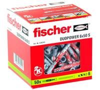 Chevilles Duo power - 6 mm x 50 mm - par 50 FISCHER