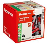 fischer - Cheville bi-matière et multi-matériaux DUOPOWER 8x40 avec vis/Boîte de 50