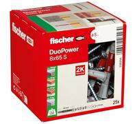 fischer - Cheville bi-matière et multi-matériaux DUOPOWER 8x65 avec vis/Boîte de 25