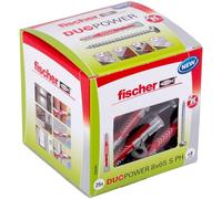 fischer - Cheville bi-matière et multi-matériaux DUOPOWER avec vis à tête bombée - Boîte de 25 538261 8 x 65 mm