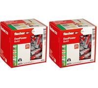 fischer - Cheville bi-matière et multi-matériaux DUOPOWER/Boîte de 100, 8 x 40 mm (Lot de 2)