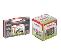 fischer - Cheville bi-matière et Tous matériaux DuoPower/RedBox de 30 Chevilles 5x25 & Cheville bi-matière et Multi-matériaux DUOPOWER 8x40 avec vis/Boîte de 50
