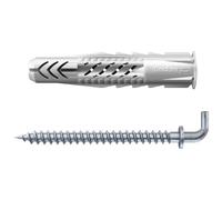 fischer - Cheville multi-matériaux UX 8x50 avec collerette et crochet droit/Boîte de 25