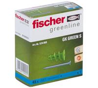 Fischer Cheville nylon pour carton-plâtre GK Green S avec vis Boîte de 45 Vert