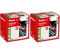 fischer - Cheville tous matériaux DuoPower 12x60 avec tirefonds/Boite à fenêtre de 10 (Lot de 2)