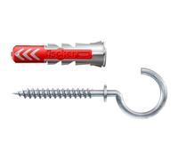 fischer - Cheville tous matériaux DuoPower 5x25 avec crochet rond/Blister de 8
