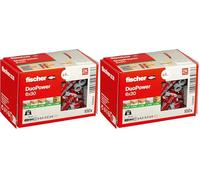 fischer - Cheville tous matériaux DuoPower 6x30 sans vis/Boite à fenêtre de 100 (Lot de 2)
