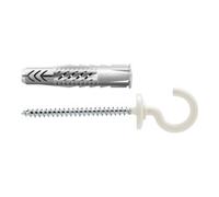 fischer Cheville tous matériaux fischer UX 8 x 50 RH N avec collerette et crochet rond gainé de nylon blanc Quantité:25
