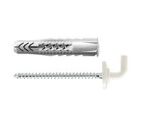 fischer Cheville tous matériaux fischer UX 8 x 50 WH N avec collerette et crochet droit gainé de nylon blanc Quantité:25