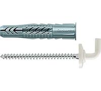 Fischer 25x chevilles universelles UX 8X50 WH N avec bord et crochet coudé revêtues de nylon - 94413