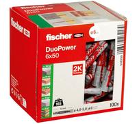 Fischer Cheville tous matériaux DuoPower 6x50 sans vis Boîte de 100