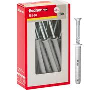 Fischer Chevilles prolongées à Battre N 8x80 Y Fixation par percussion avec clou prémonté pour plein, semi-plein et béton