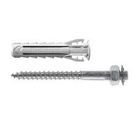 Fischer Chevilles SX Plus 8 DV avec double vis pour colliers, idéal pour tubes et câbles, comprend 50 vis et 50 chevilles, 567631
