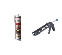 fischer - Ciment Express Ton Pierre 310ML - 1 cartouche & wolfcraft 4351000 - Pistolet à Cartouche MG 100 - Cartouches de 310 ML - Pression max. 130 kg