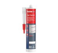 fischer - Colle de montage High Tack AC blanc, inodore, pour usage intérieur - 1 cartouche de 310 ml avec canule à capuchon refermable