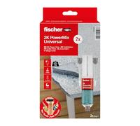 fischer - Colle Forte Translucide Bi-Composants Prête à l'Emploi sans Outils, Pack de 2 Tubes de 25 ml, pour toutes Utilisations Intérieures et Extérieures, Permet de Réparer de Manière Fiable