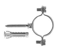 Fischer Collier galvanisé léger CZV pour fixation de tuyaux électriques en acier, plastique et multicouche, serrage 38 mm, comprend cheville SX Plus 6 et vis double M6, 5 pièces, 567643