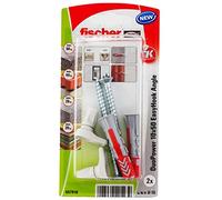 fischer - Crochet EasyHook droit avec cheville DuoPower 10x50 / Blister de 2