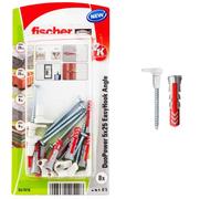 fischer - Crochet EasyHook droit avec cheville DuoPower 5x25 / Blister de 8