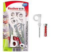 fischer - Crochet EasyHook oeillet avec cheville DuoPower 6x30 pour suspensions et charges élevées/Paquet de 6