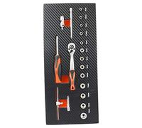 Fischer Darex 810901 Module de Rangement Comprenant liquet 1/4", Douilles et Accessoires, Noir