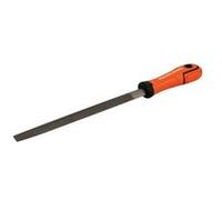 FISCHER DAREX Lime demi-ronde bâtarde 200 mm pour métal finition - Poignée bi-matière Manche orange avec extrémité noire, lame finition métal foncé/noircit