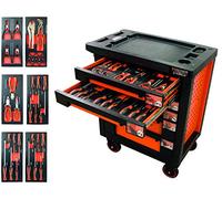 Fischer Darex - Servante d'atelier verrouillable, 6 tiroirs équipés pinces + tournevis 32 outils