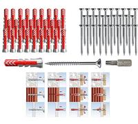 Fischer DUOPOWER Lot de 50 chevilles universelles 2K puissantes, avec vis et embout, pour fixation dans le béton, la brique, la pierre, les plaques de plâtre (5 x 25 mm + vis 4 x 35 mm)