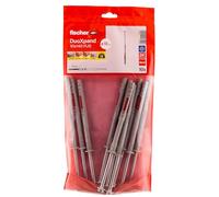 fischer DuoXpand Lot de 10 chevilles universelles de qualité supérieure avec vis à tête hexagonale et rondelle en U moulée (10 pièces), chevilles pour un maintien solide, idéales pour les matériaux de