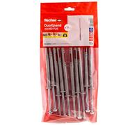fischer DuoXpand Lot de 10 chevilles universelles de qualité supérieure avec vis à tête hexagonale et rondelle en U moulée (10 pièces), chevilles pour un maintien solide, idéales pour les matériaux de