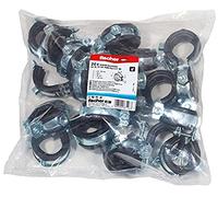 fischer FGRS Plus 3/4" BG - Collier de serrage avec fermeture rapide pour la fixation de tuyaux jusqu'à 2" avec tiges filetées ou vis à double filetage - Lot de 20 - N° d'article 87126