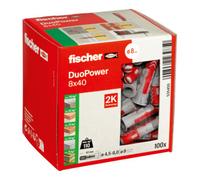 Cheville bi-matière DuoPower 8 x 40 sans vis, boîte de 100 chevilles - FISCHER - 535455
