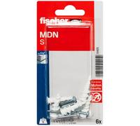 Fischer Cheville à visser MÜNCI S métal pour plaques de plâtre – Lot de 6 Gris