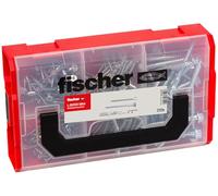 fischer Fixtainer Duopower Vis à goujon, boîte de 210 vis, compatible avec de nombreuses chevilles (DUOPWER et DUOBLADE), kit universel de fixation