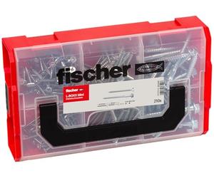 fischer Fixtainer Duopower Vis à goujon, boîte de 210 vis, compatible avec de nombreuses chevilles (DUOPWER et DUOBLADE), kit universel de fixation