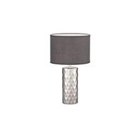Fischer & Honsel Abo 50008 Lampe de table 1 x E27 max. 40,0 W, argent, abat-jour en tissu, 25 x 25 x 43 cm (L x l x H)