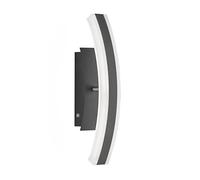 Fischer & Honsel Applique murale LED Stiff TW, éclairage mural allongé, intensité variable avec CCT Turnable White, métal noir sable et nickel mat, 36,5 x 7 cm