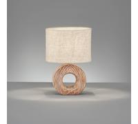 FISCHER & HONSEL Lampe de chevet Hanke, bois foncé, Chambre à coucher, Métal, Lampe à poser