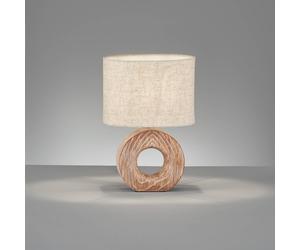 FISCHER & HONSEL Lampe de chevet Hanke, bois foncé, Chambre à coucher, Métal, Lampe à poser