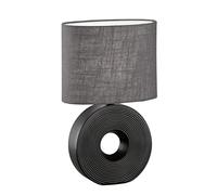 Fischer & Honsel Lampe de table Eye | noir mat | abat-jour en tissu | anthracite lin intérieur blanc | L : 23,00 cm x l : 13,00 cm x h 38,00 cm | avec interrupteur à cordon | 1 x E14 max. 40 W | 50479